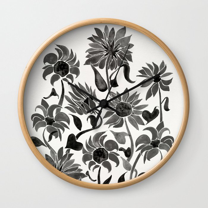 Sunflowers – Black Palette Wall Clock