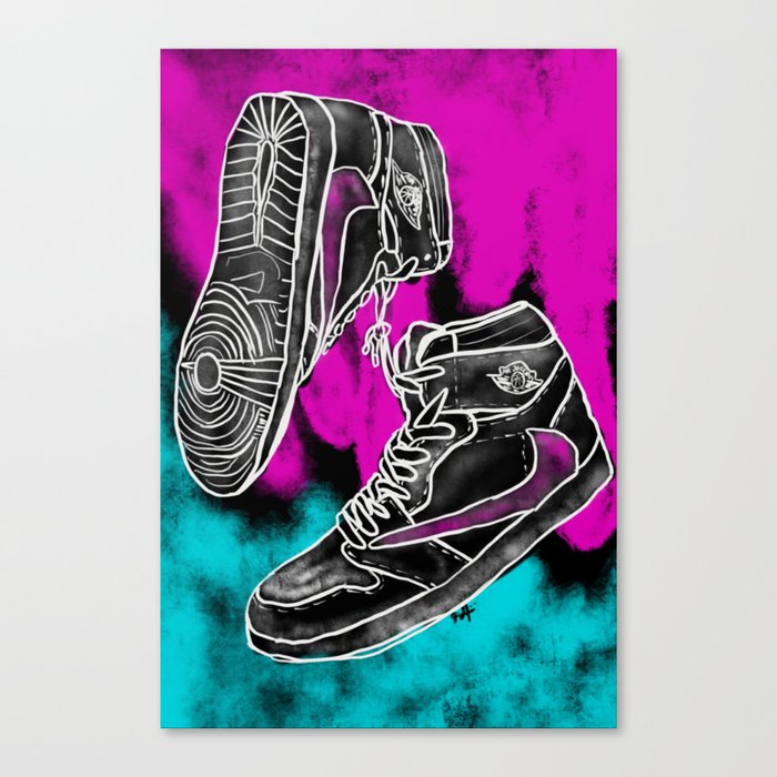 Neon Drip - sneaker art Canvas Print