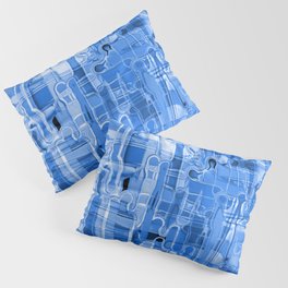 Modern Abstract Digital Paint Strokes in Cobalt Blue Pillow Sham