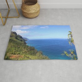 Kauai Scene Rug | Kauaicoast, Color, Kauailandscape, Hawaii, Kalalautrail, Landscape, Digital, Kalalaucoast, Photo, Hawaiian 