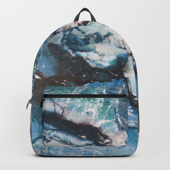Turquoise Blue Marble Backpack