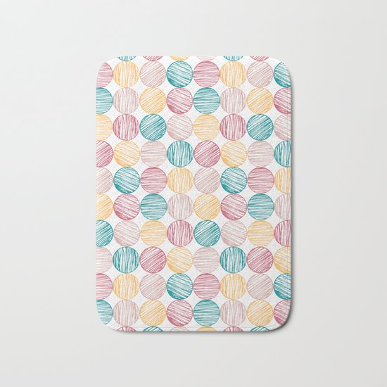 Scrawled Polka Dots Bath Mat