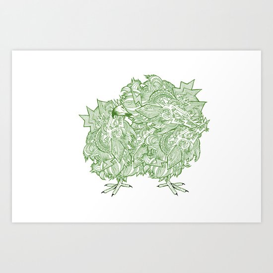 Green Bird Art Print