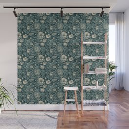 1800's Arsenic Green Floral Pattern Wall Mural