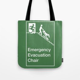 Accessible Means of Egress Icon, Emergency Evacuation Chair Sign Tote Bag