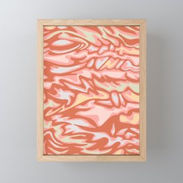 FLOW MARBLED ABSTRACT in TERRACOTTA AND BLUSH Framed Mini Art Print