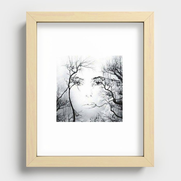 face in the trees Recessed Framed Print