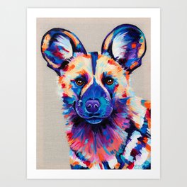 Painted Hunting Dog / African wild dog Art Print
