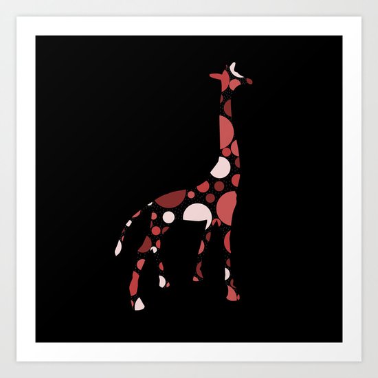 High Class Polka Dots Giraffe Art Print