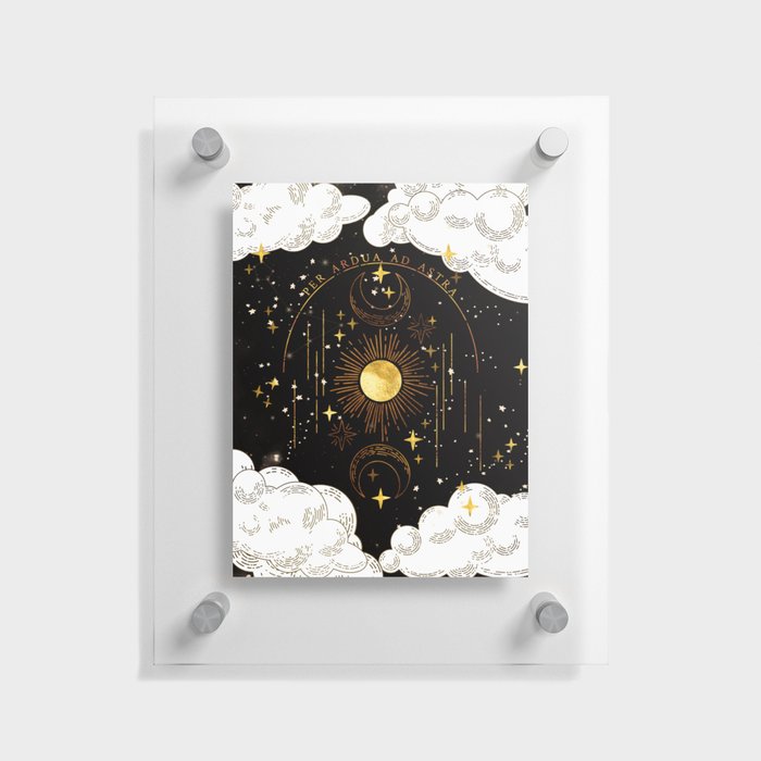 Per Ardua Ad Astra | Sun, Moon and Stars | Divine Witchy Aesthetic Print Floating Acrylic Print