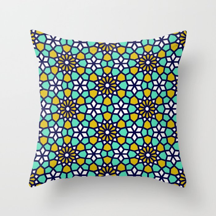 Persian Mosaic – Yellow & Green Throw Pillow