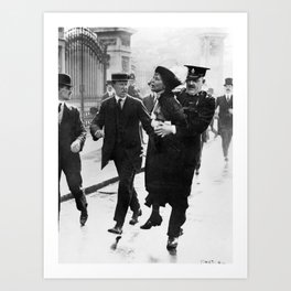 Suffragette Emmeline Pankhurst Being Arrested (May 1914) Art Print