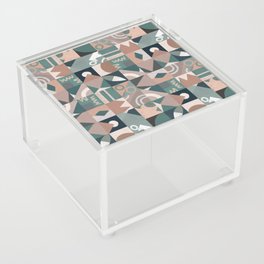 Mid century grid pattern 03 Acrylic Box