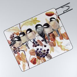 Chickadees in the Fall Picnic Blanket