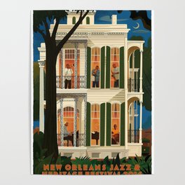 New Orleans, Jazz Festival Poster | Lamp, Vintage, 2020, Handsome, Graphicdesign, Retro, City, Love, Mens, Heritage 