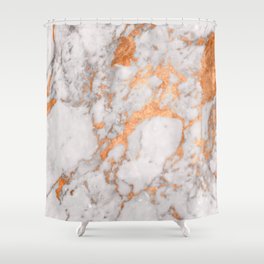 Copper Marble Shower Curtain