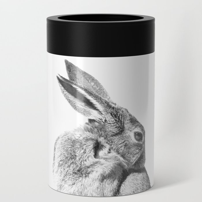 Black and white rabbit Can Cooler