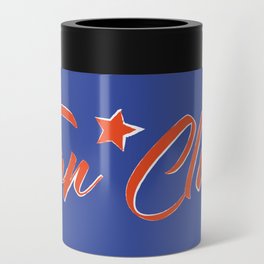 Fan Club print on blue background Can Cooler