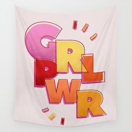 GIRL POWER IN PINK Wall Tapestry