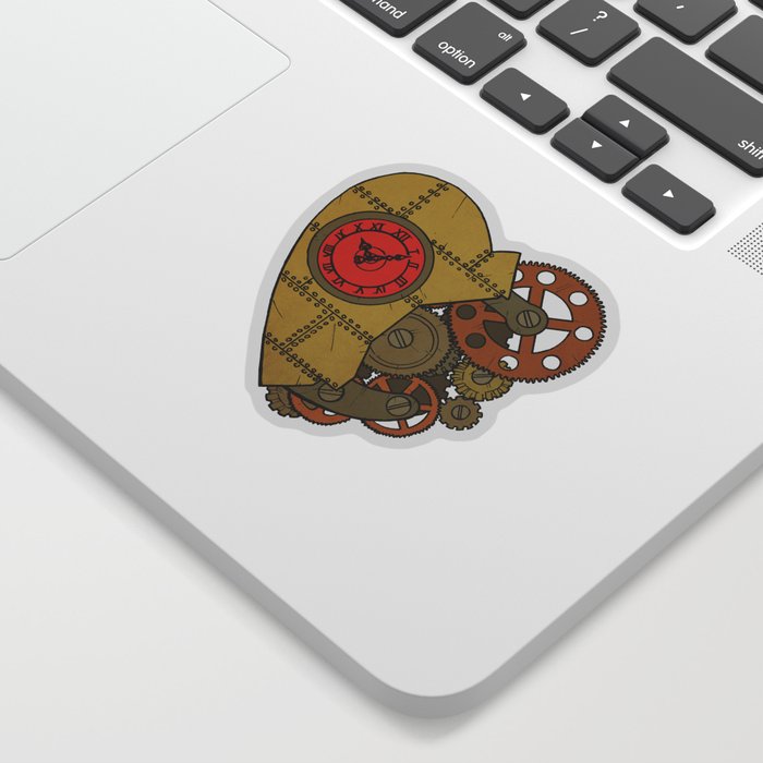 Steampunk Clockwork Heart Sticker By Jonathanziegler
