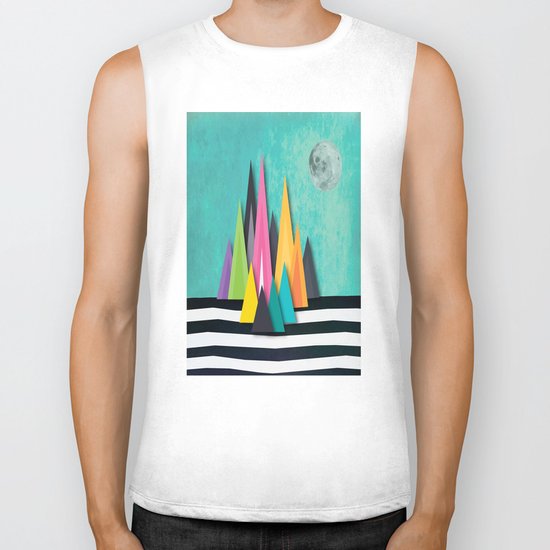 Prison Stripe Mountains Biker Tank