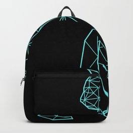 modern black and blue geometric architectural cat Backpack