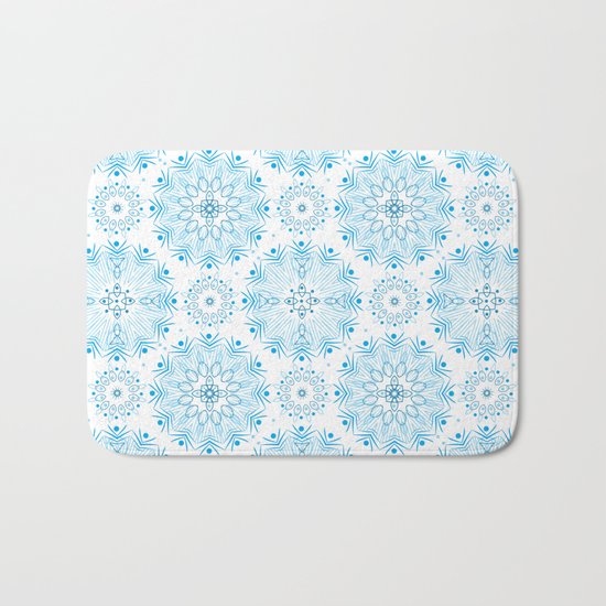 Winter . White and blue Bath Mat