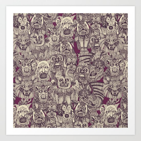 gargoyles purple Art Print