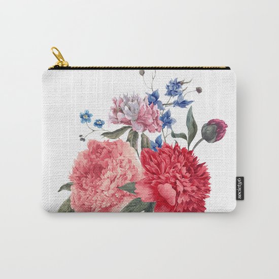 Beautiful PINK, ROSE AND BLUE - Jersey Beauty Flower Carry-All Pouch