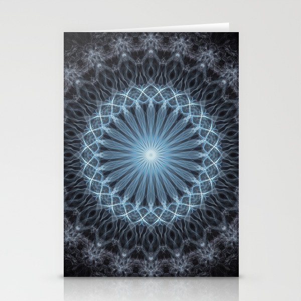 Silver and blue mandala Stationery Cards