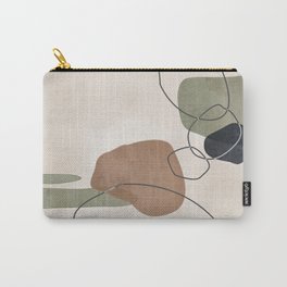 Linkedin Abstract in Sage Green, Cinnamon and Charcoal Grey Carry-All Pouch