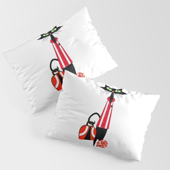 Alley Cats Red Pillow Sham