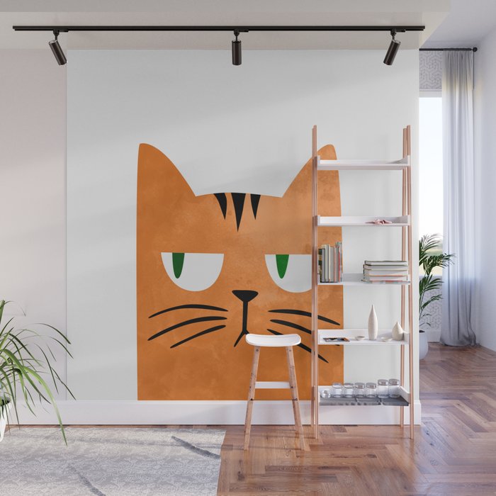 Orange cat with attitude Wall Mural