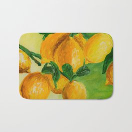 Ripe lemons on a branch Bath Mat