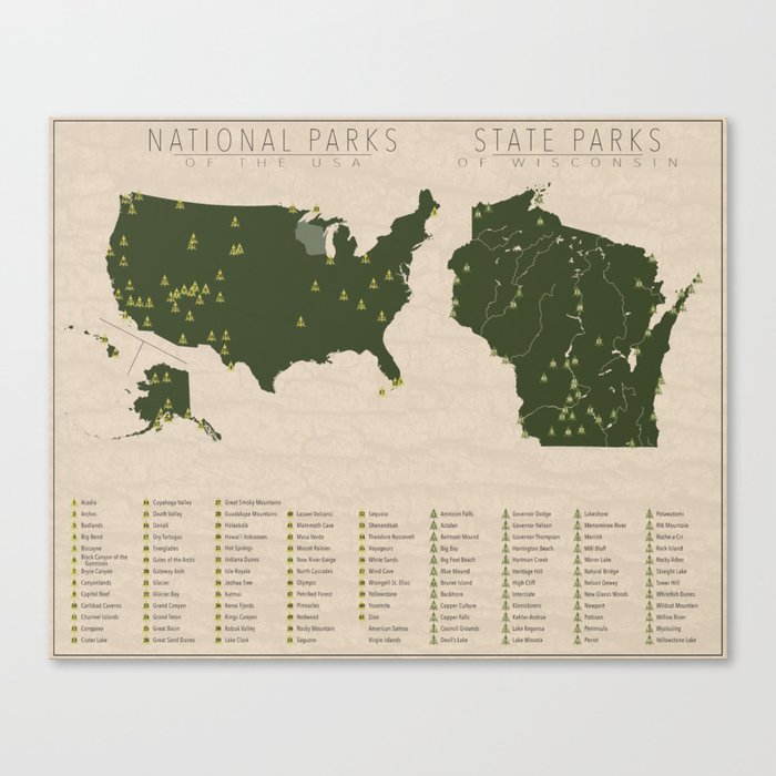 US National Parks - Wisconsin Canvas Print