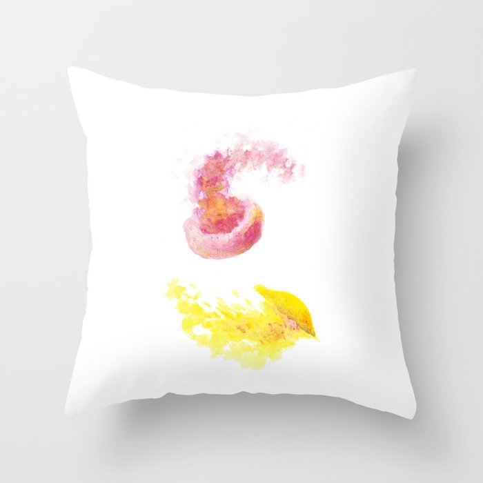 Golden jellyfish Throw Pillow