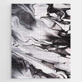Black and white marble art Jigsaw Puzzle