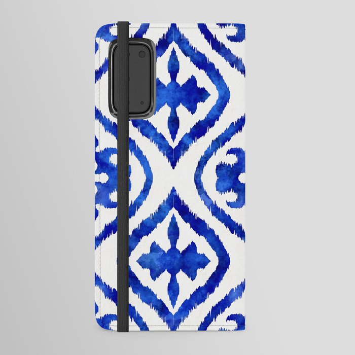 Blue Ethnic Ikat Pattern Android Wallet Case