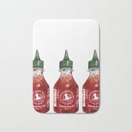 Saucy Bath Mat | Sriracha, Red, Painting, Hot, Green, Hamburger, Food, Chili, Pizza, Snack 