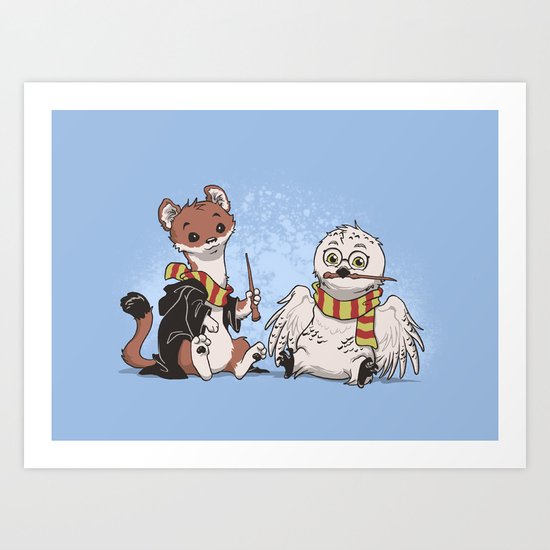 The Owl and The Weasel Art Print