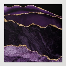Purple & Gold Agate Texture 02 Canvas Print