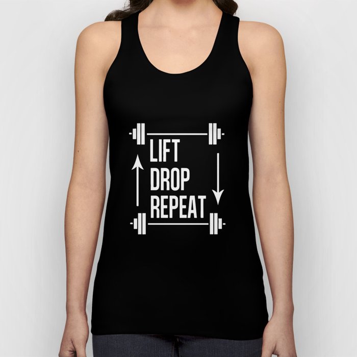 Lift Drop Repeat Women Racerback Tank Top Shirt Crossfit Train Yoga Gym  Weights Gym t-shirts Tank Top by GlenHill