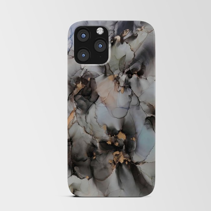 Acrobats Fluid Abstract Art Gold and Dark Blue  iPhone Card Case