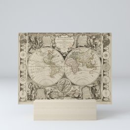 World map vintage 1755 Mini Art Print