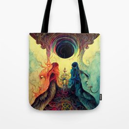Black Sun Star abstract Artwork, Black Hole, Eternity, Infinity Tote Bag