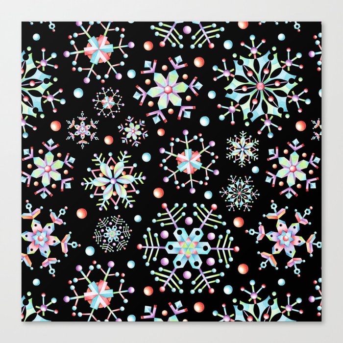 Prismatic Snowflakes Canvas Print