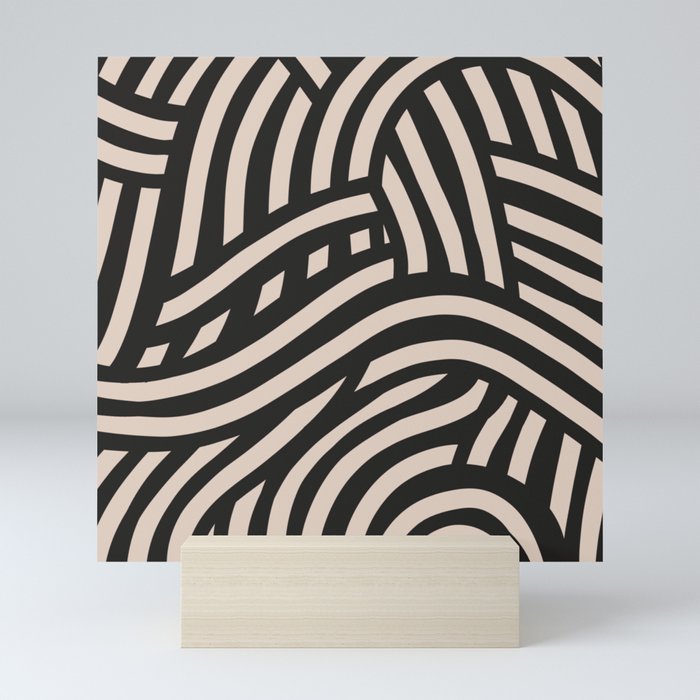 Black tribal stripe pattern var 7 Art Print by Little Dean