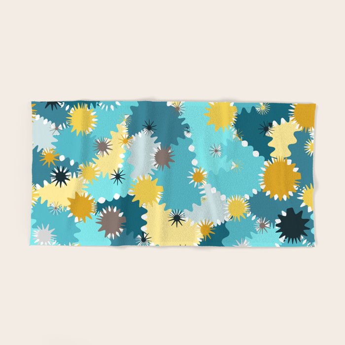 blue and yellow hand towels