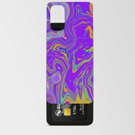 Lilac, Orange, and Green Abstract Psychedelic Swirl Liquid Pattern Android Card Case