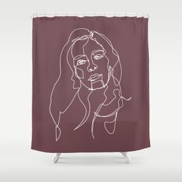 LINE ART FEMALE PORTRAITS II-III-VII Shower Curtain